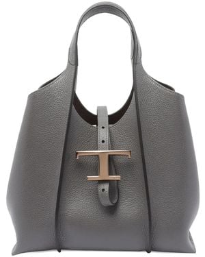 Tod's Small T Timeless Tote Bag - Grey