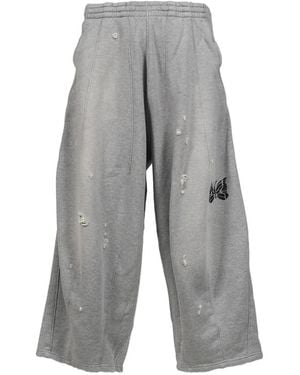 Needles Butterfly-Embroidered Track Trousers - Grey