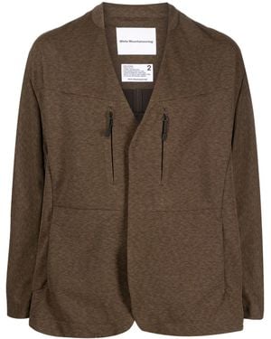 White Mountaineering V-Neck Long-Sleeve Jacket - Brown