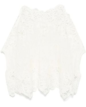 Ermanno Scervino Top Con Ricamo - Bianco