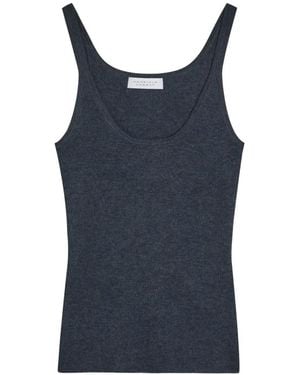 Gabriela Hearst Ribbed Scoop-Neck Top - Blue