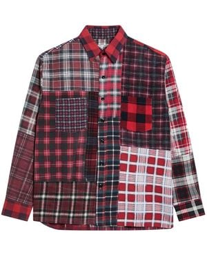 Needles Patchwork Plaid Shirt - Red