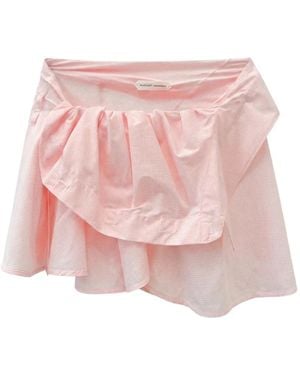 August Barron Checked Ruffled Skirt - Pink