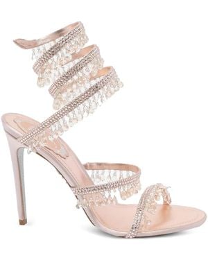 Rene Caovilla 105Mm Crystal-Chandelier Heeled Sandals - Pink