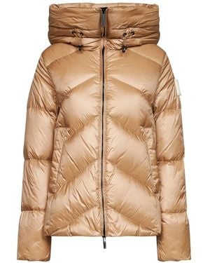 AFTER LABEL Quilted Hooded Coat - Natural