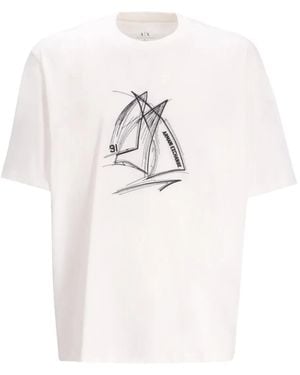 ARMANI EXCHANGE T-Shirt Con Stampa - Bianco