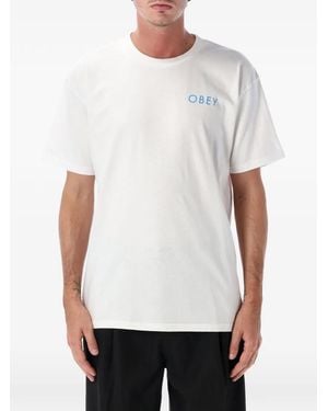 Obey Peace Brick Graphic-Print T-Shirt - White