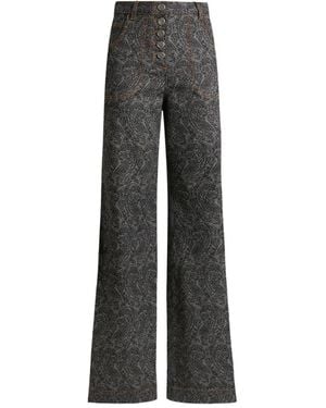 Etro Vaqueros Acampanados Con Motivo De Cachemira - Gris