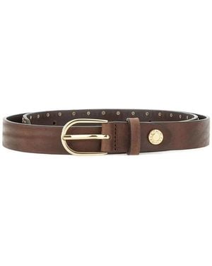 Gianni Chiarini Studded Leather Belt - White