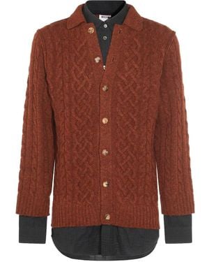 Moschino Cable-Knit Buttoned Cardigan - Brown