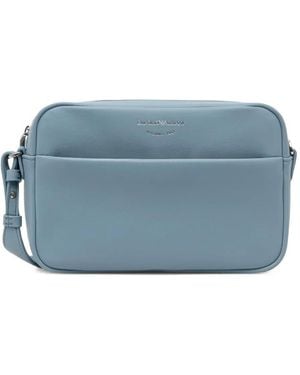 Emporio Armani Logo-Print Shoulder Bag - Blue