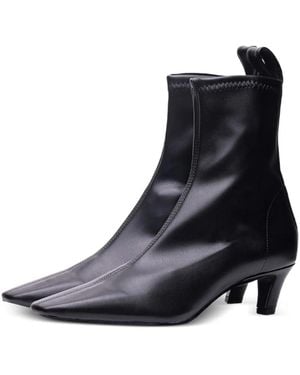Poche Paris Square-Toe Ankle Boots - Black