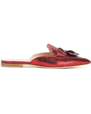 Alberta Ferretti Mia Heart Mules - Red
