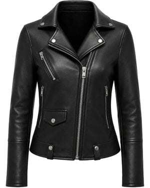 DIESEL R-Sinya-A Leather Biker Jacket - Black