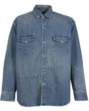 PORTER CLASSIC Breakfast Western Shirt - Blue