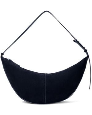 Proenza Schouler Slide Crescent-Shaped Suede Shoulder Bag - Blue