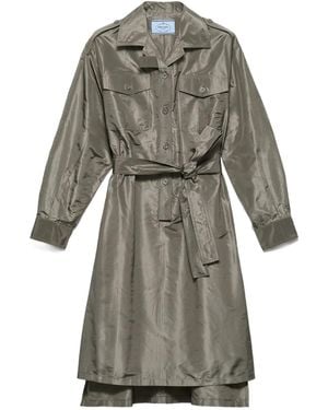 Prada Robe Mi-Longue En Taffetas - Grey