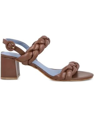 Blue Bird Shoes Sandalias con tacón y tiras trenzadas - Marrón