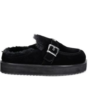 Patrizia Pepe Buckle-Fastening Platform Slippers - Black