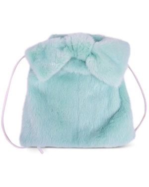 Mate Bow-Detail Faux-Fur Backpack - Blue
