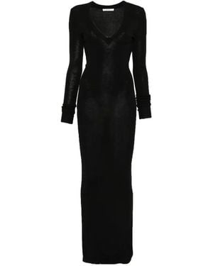 Entire studios V-Neck Long-Sleeve Dress - Black