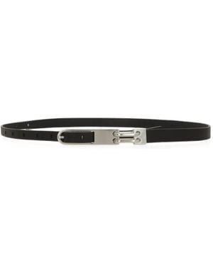 Rick Owens Leather Buckle-Fastening Belt - White