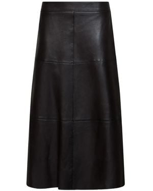 P.A.R.O.S.H. Panelled Leather Skirt - Black