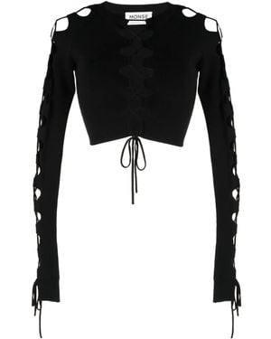 Monse Jersey corto con cordones - Negro