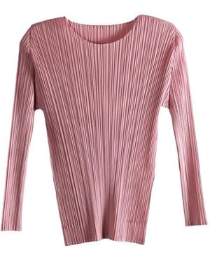 Pleats Please Issey Miyake Pleated Long-Sleeve Top - Pink