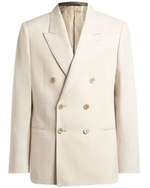 Etro Double-Breasted Peak-Lapels Blazer - White