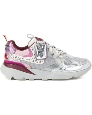 Kurt Geiger Kurt Runner Metallic Leather Mesh Trainers - White