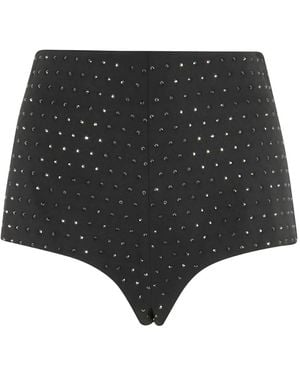 ANDAMANE Tami Rhinestone-Embellished Shorts - Black