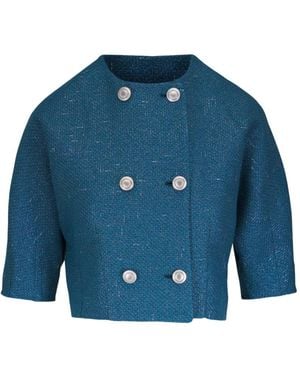 Kiton Veste À Boutonnière Croisée - Blue