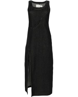 Feng Chen Wang Sleeveless Denim Maxi Dress - Black