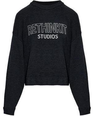 Rethinkit Studios Logo-Intarsia Jumper - Black