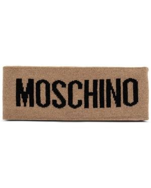 Moschino Logo-Intarsia Headband - Brown