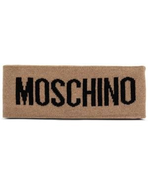 Moschino Logo-Intarsia Headband - Brown