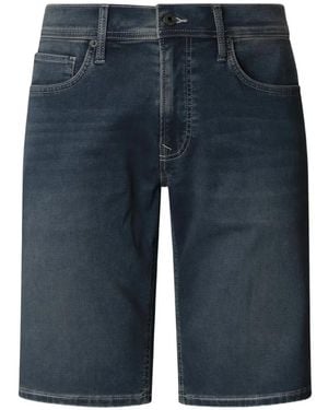 Pepe Jeans Faded-Effect Slim-Fit Shorts - Blue