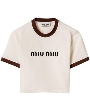 Miu Miu Camiseta con logo estampado - Neutro