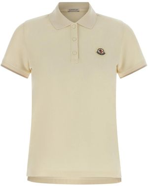 Moncler Logo-Patch Short-Sleeve Polo Shirt - White