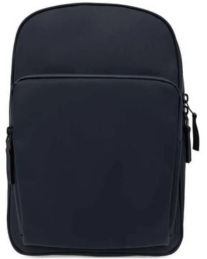 Rains Book Daypack Large Zip-Up Backpack - Blue