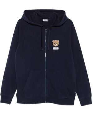Moschino Silk And Nylon Blend Crew Neck Sweatshirt - Blue
