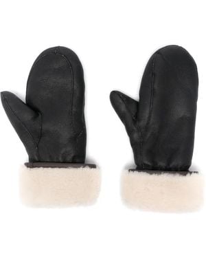Yves Salomon Shearling-Lining Mittens - Black