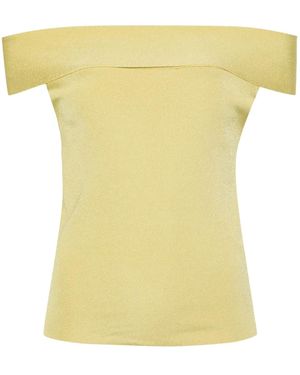 Fabiana Filippi Off-Shoulder Fine-Ribbed Top - Yellow