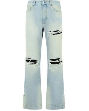 Amiri Distressed-Effect Flared Jeans - Blue