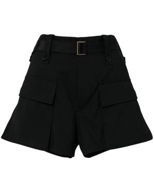 Sacai Belted Cargo Shorts - Black