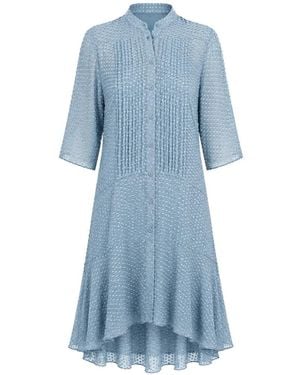 Barbara Bui Plumetis Pintuck-Detail Asymmetric Dress - Blue