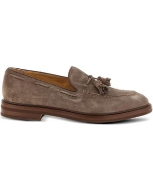 Brunello Cucinelli スエード デッキシューズ - ブラウン