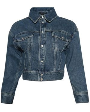 Wardrobe NYC Veste Boutonnée À Coupe Crop - Blue
