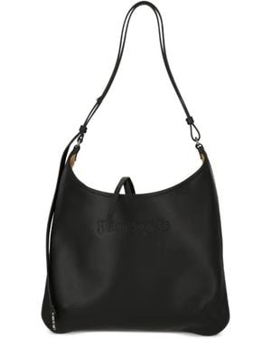 Palm Angels Embossed-Logo Shoulder Bag - Black